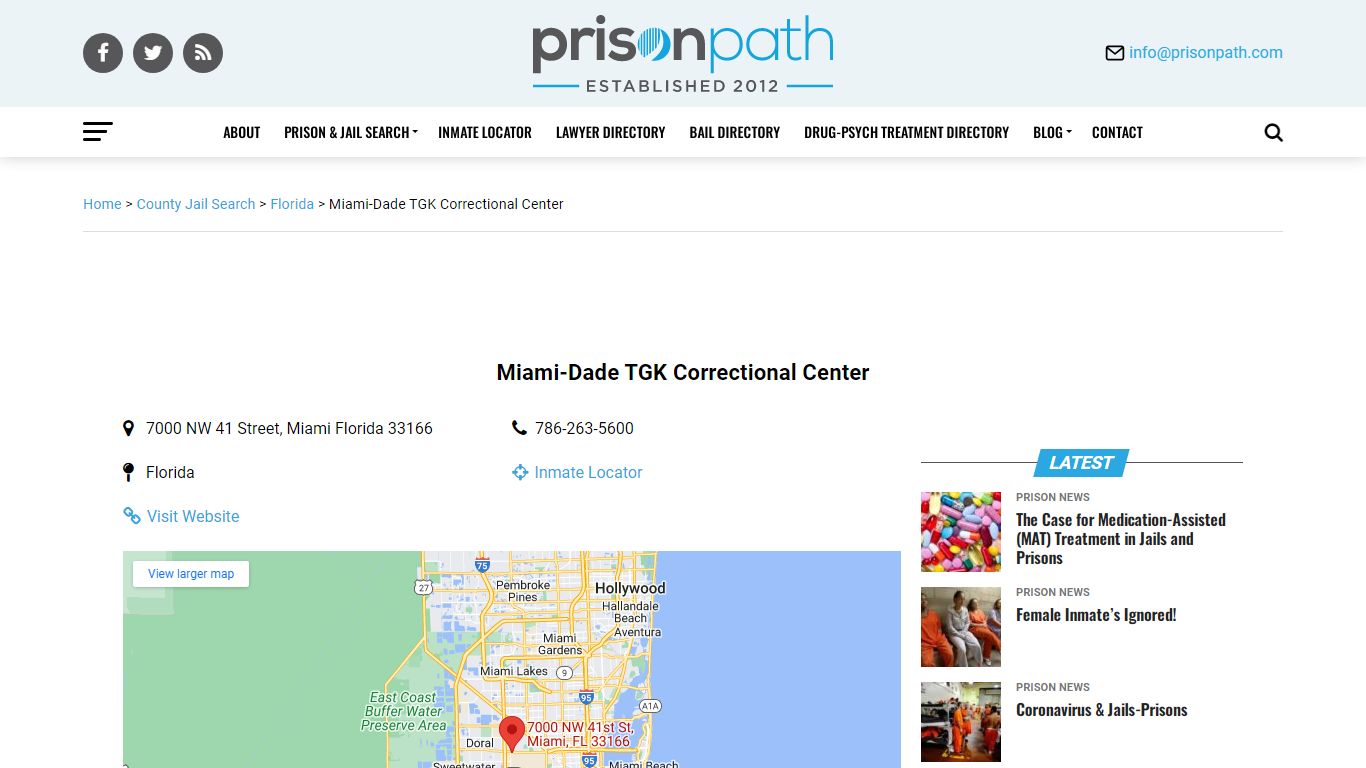 Miami-Dade TGK Correctional Center - Prison Inmate Search & Locator ...